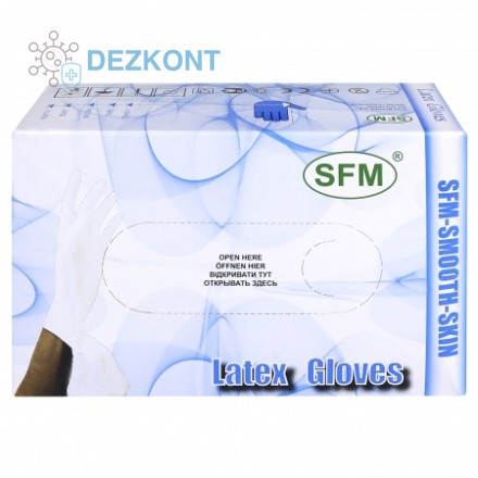 Перчатки латексные смотровые стерильные опудренные SFM 534428 размер L