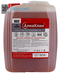 АлмаКлин K02,  5л. Кислотное моющее средство для санузлов (гель) со скош. носиком 