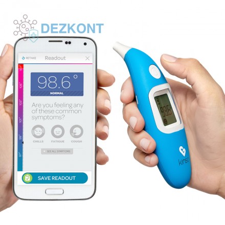 Смарт-термометр ушной Kinsa Smart Ear Thermometer Blue для iOS/Android KET-001