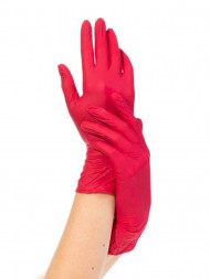 Перчатки нитриловые 100 пар, красные (L) 