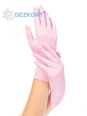 Перчатки нитриловые 100 пар, розовые (XS)