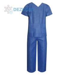 Комплект одежды хирургический (куртка+брюки) размер 52-54 плотность 42 нестерильный синий