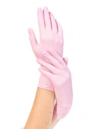 Перчатки нитриловые 100 пар, розовые (М)